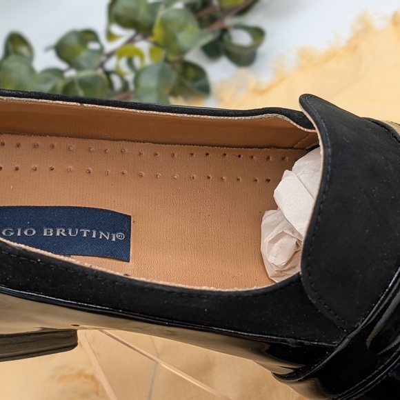 Giorgio Brutini Black Patent Leather Loafers Mens Size 12 EEE Wide Slip On Shoes main image 8